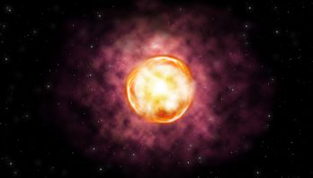 Artist’s concept of the SN 2016iet pair-instability supernova. Credit: Gemini Observatory/NSF/AURA/ illustration by Joy Pollard