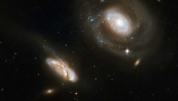 This is a stunning pair of interacting galaxies, the barred spiral Seyfert 1 galaxy NGC 7469 (Arp 298, Mrk 1514)